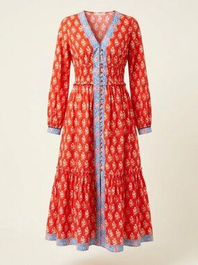 J. Crew Sz. 6 Button-up Tiered Classic Floral Print Dress NWT